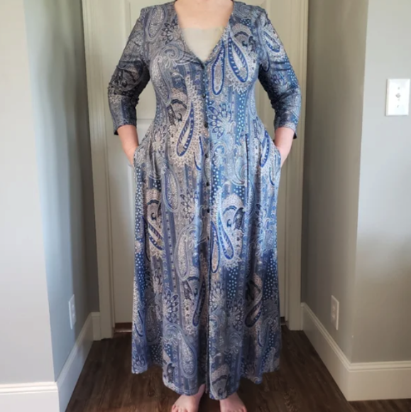 Blue Paisley Dresses